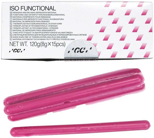 Verpackung von Iso Functional Sticks mit pinkfarbenen Sticks im Vordergrund.