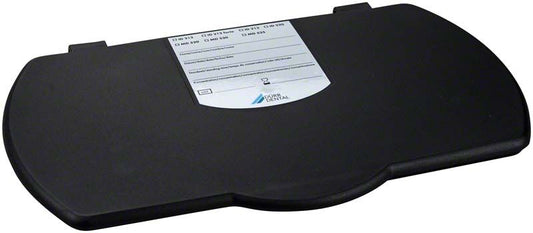 Hygobox Deckel in Anthrazit mit Etikett für Dentalinstrumenten-Desinfektionsbox.