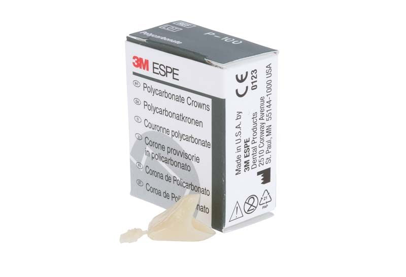 Polycarbonat-Krone OK Front Nr. 100 vor mehrsprachiger Verpackung.