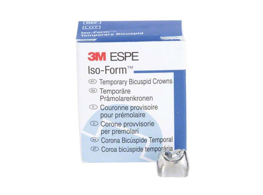 Iso-Form Kronen für Prämolaren mit Verpackung der Marke 3M ESPE.