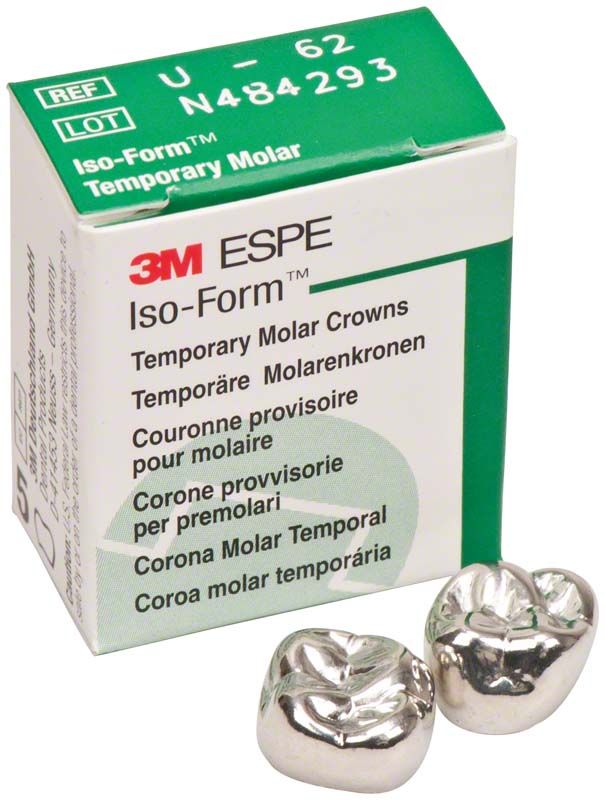 Verpackung von Iso-Form Kronen Molaren OK U-62 mit zwei Zahnkronen.