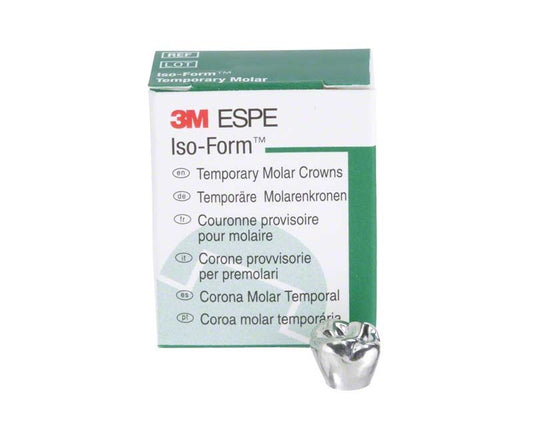 Iso-Form Kronen Molaren OK U-70 Verpackung mit metallischer Zahnkrone.