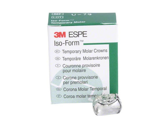 Verpackung der Iso-Form Kronen Molaren OK U-79 mit Krone im Vordergrund.