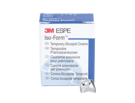 Temporäre Prämolarenkrone Iso-Form L-43 von 3M ESPE in Verpackung.