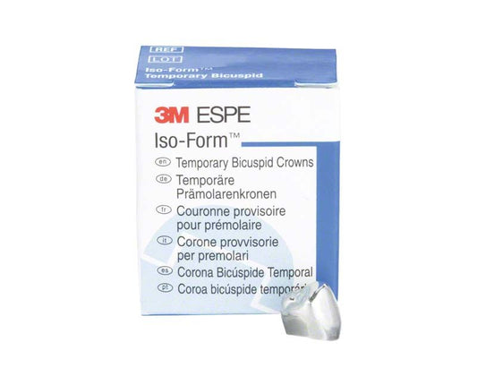 Temporäre Prämolarenkrone Iso-Form von 3M in Verpackung.