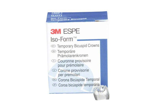 Iso-Form Kronen Prämolaren UK L-50 in blauer Verpackung.