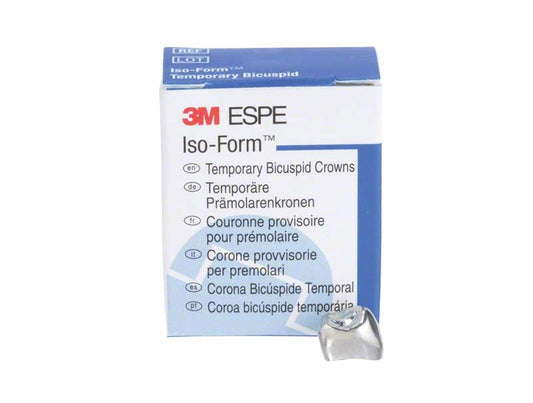 Iso-Form Kronen Prämolaren UK L-52 Verpackung mit Kronenansicht.