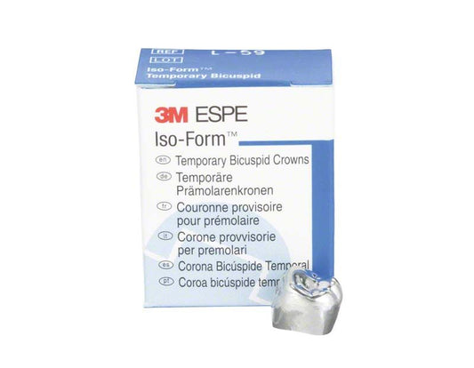 Iso-Form Kronen Prämolaren UK L-59 Verpackung mit einer Krone vorne.