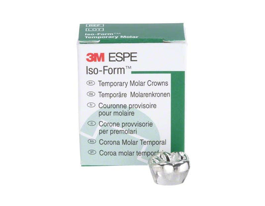 Iso-Form Kronen Molaren UK L-60 Verpackung mit temporärer Zahnkrone.