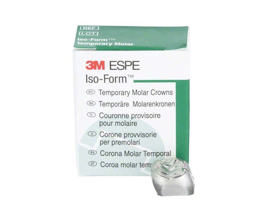 Verpackung der Iso-Form Kronen Molaren UK L-64 mit Krone im Vordergrund.