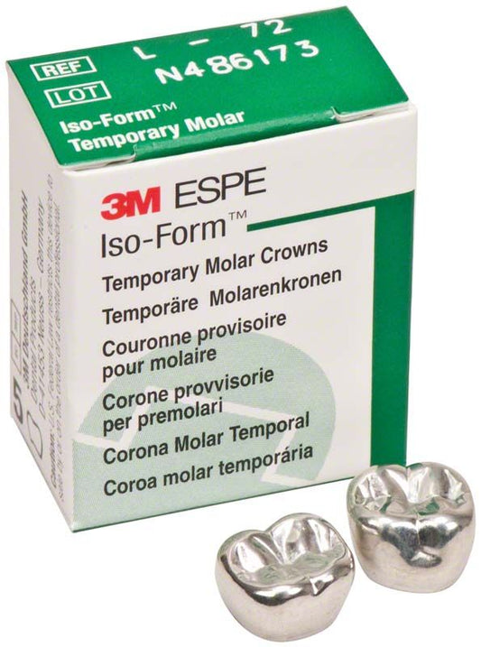 Verpackung von Iso-Form Kronen Molaren UK L-72 mit zwei Zahnkronen.