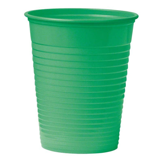 Grüner 180ml Einweg-Mundspülbecher für den Dentalbereich.