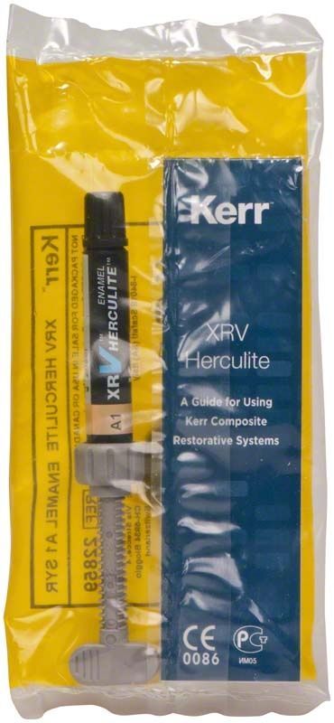 Spritze mit Herculite XRV Enamel A1 in gelber Verpackung