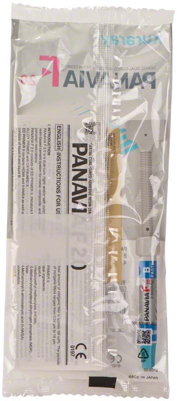 Verpackung von Panavia F 2.0 Paste B in weißer Farbe mit Anleitungstext.