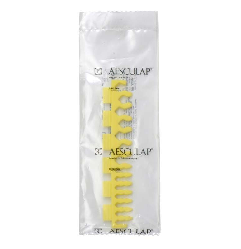 Transparente Verpackung mit gelbem Silikonsteg flach, lang JG391.