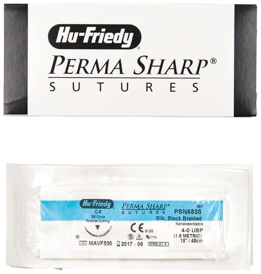 Image of Perma Sharp Nahtmaterial Seide - 4/0 C-6