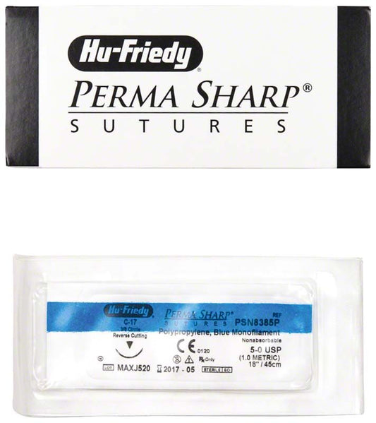 Image of Perma Sharp Nahtmaterial 12 St. Polypr., 5-0, C-17, 3/8 Kreis