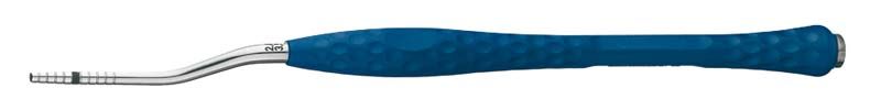 Ergonomischer Knochenkondensator mit blauem Griff und Metallspitze.