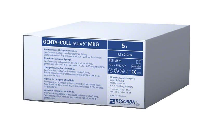 Verpackung von PARASORB® Fleece Genta HD mit Produktinformationen und Logo.
