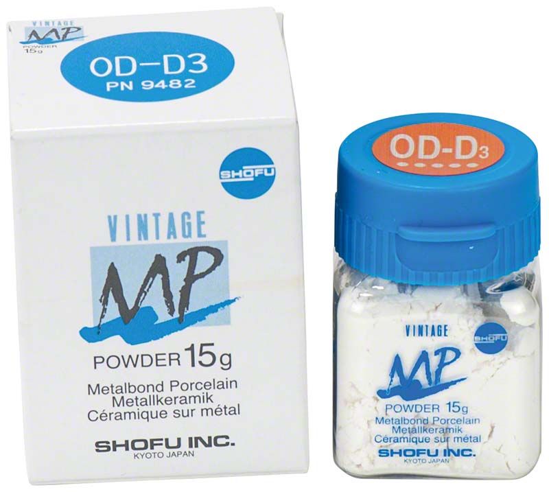 Verpackung und Glas mit VINTAGE MP Opaque Dentin 15g OD-D3.