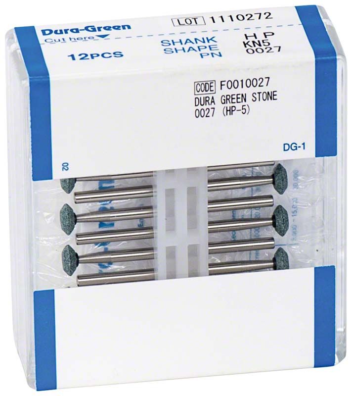 Dura-Green® HP KN5 Schleifsteine, 12 Stück in Kunststoffverpackung.