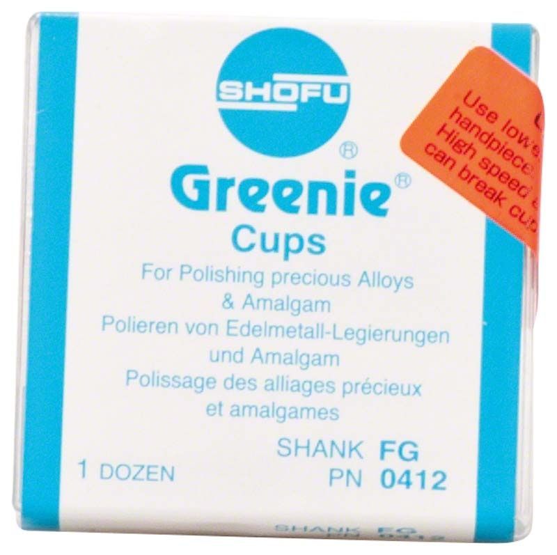 Verpackung von Greenie Schaft FG Polierkelchen, 12 Stück.