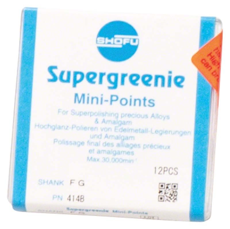 Verpackung von Supergreenie Schaft FG - Minispitze Polierer für Edelmetalle.