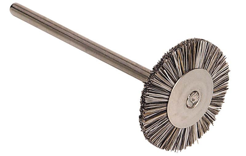 Polierbürste Bison 18mm für Dentaltechnik mit Metallschaft.