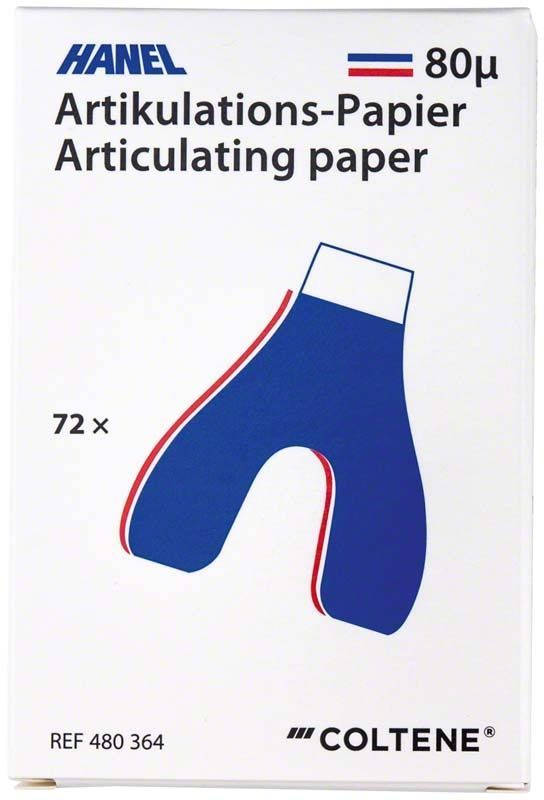 HANEL Artikulationspapier U-förmig 80µ, blau/rot, 72 Stück Verpackung.