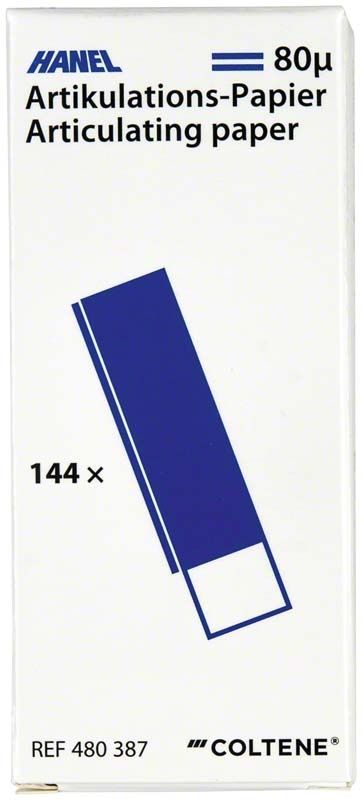 HANEL Artikulationspapier I-förmig 80µ blau in Verpackung.