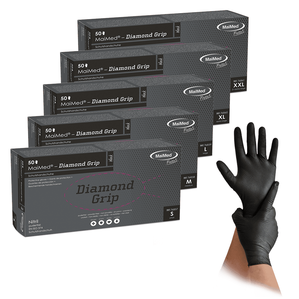 MaiMed-Diamond Grip Nitrilhandschuh mit Diamant-Texturierung