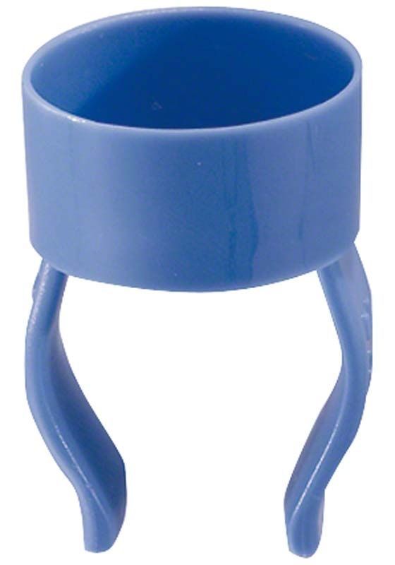 Blauer Prophypastenträger-Fingerring mit elastischem Design für Dentalhygiene.