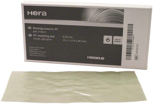 Modellgusswachs KF glatt in hellgrüner Farbe mit Verpackung.