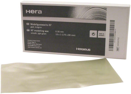 Modellgusswachs KF glatt, 0,3mm, Verpackung mit Wachsplatte.