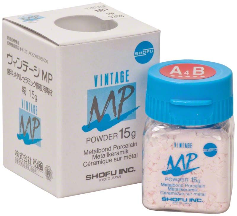 Dose mit VINTAGE MP Dentin Pulver 15g A4B Zahnkeramik.