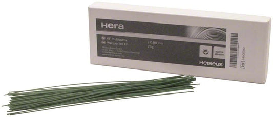 KF-Wachsprofildrähte Ø 0,8mm in Verpackung mit Stapel Drähte.