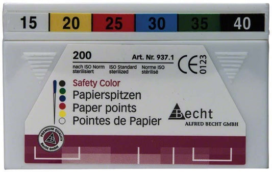 Image of Papierspitzen safety color Gr. 015-040 weiß-schwarz 200er