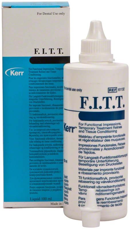 F.I.T.T. Flüssigkeit in weißer Flasche mit blauer Verpackung.