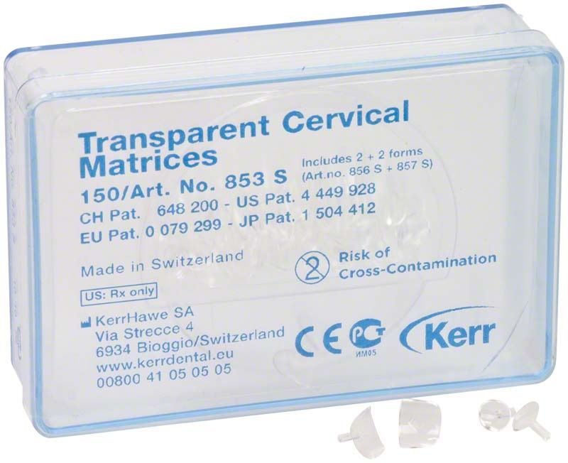 Hawe Zervikalfolien 853S in transparenter Verpackung mit Produktdetails.