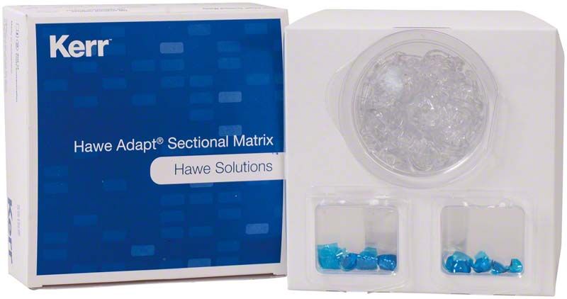 Hawe Blue Adapt™ Sectional Matrizen 5 mm in Verpackung mit blauem Design.