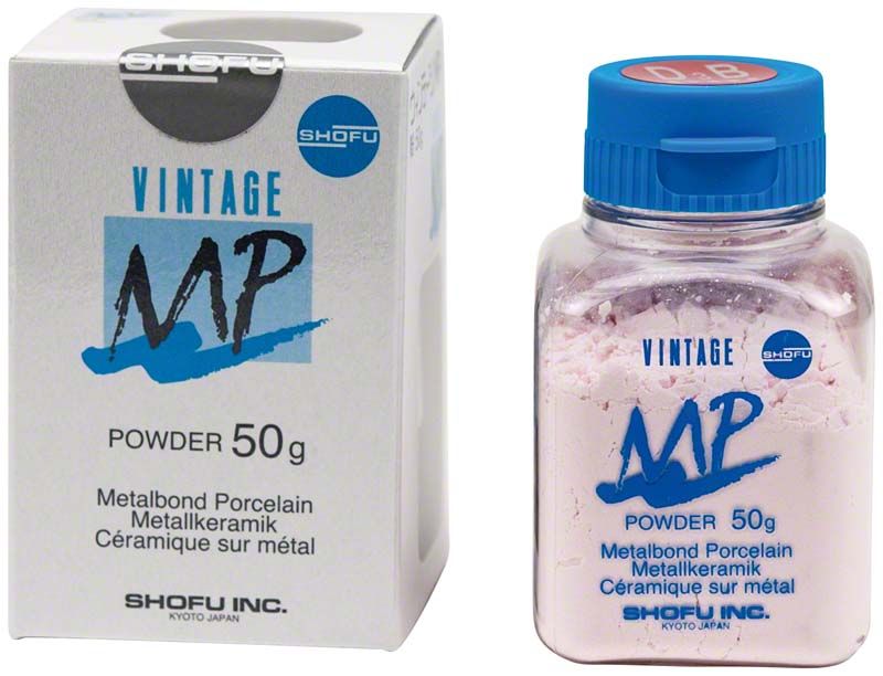 Vintage MP Dentin 50g D3B Metallkeramikpulver in Originalverpackung.