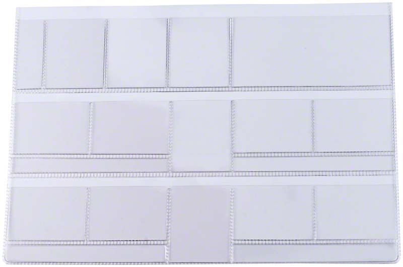 Dentalfilmtasche aus klarer Hartfolie im DIN A5 Querformat.