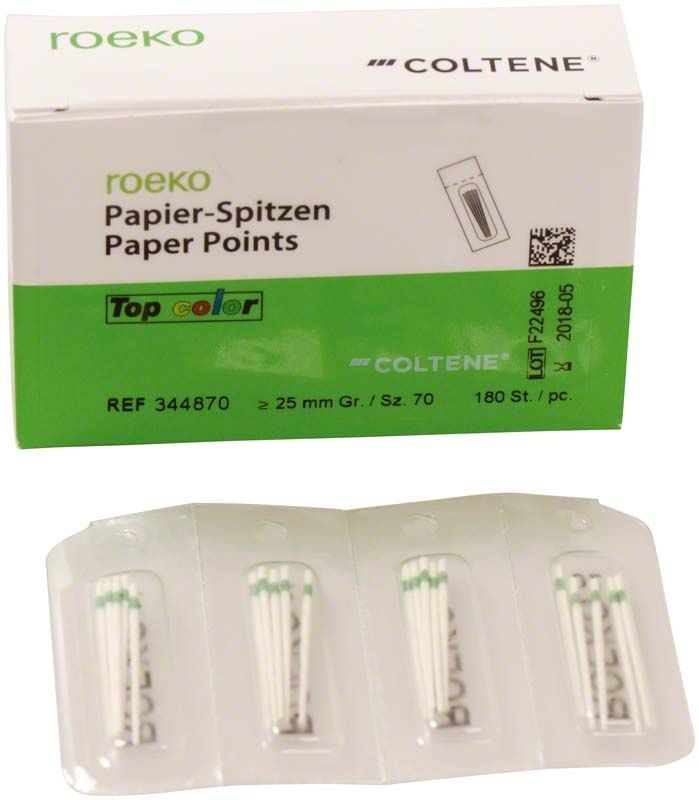 Roeko Papierspitzen Top color Cellpack Größe 070 grün in Verpackung.