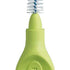 Grüne Interdentalbürste Flexi mit konischem Kopf und flexiblem Griff.