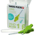 Tandex Flexi grüne Interdentalbürsten, konisch, mit Schutzhülle in Verpackung.