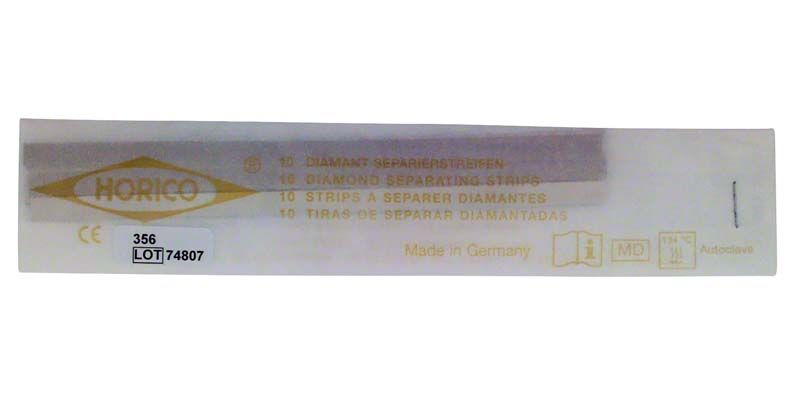 Diamantstreifen-Verpackung mit Produktdetails und Herstellerinformationen.