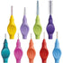 Verschiedene farbige Interdentalbürsten Flexi von Tandex mit flexiblem Griff.