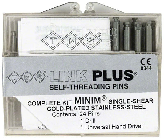 Image of TMS Link Plus Edelstahl goldbeschichtet Minim silber 24er