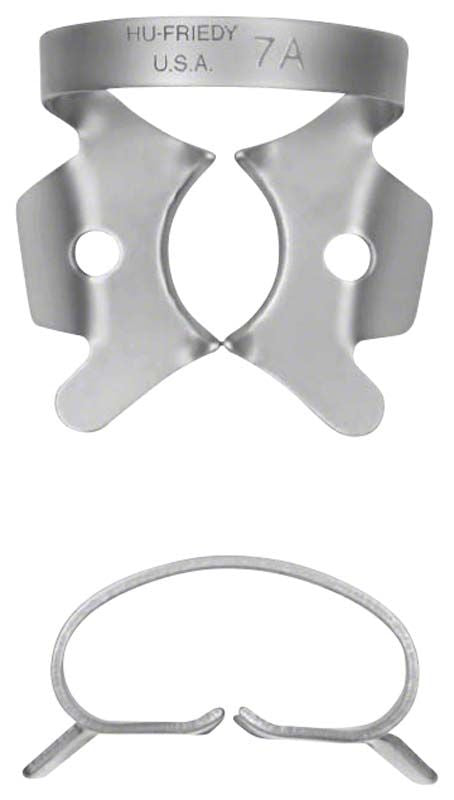 Kofferdam-Klammer Satin Steel Figur 7A für UK Molaren, silbern.