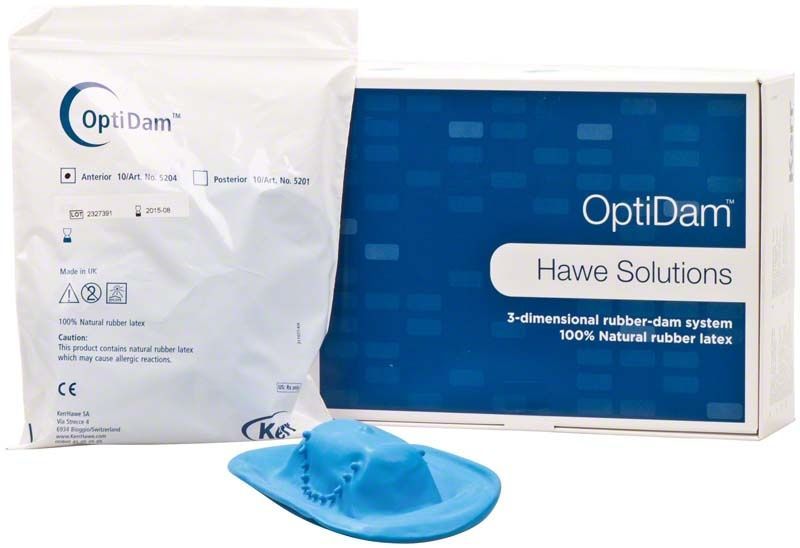 Optidam Anterior 30er in Originalverpackung mit blauem Dentalprodukt.